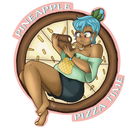 OC (Azura-Pizza Sticker Design) 2021